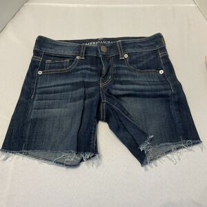 American Eagle Women's‎ Juniors Denim Shorts Super Stretch Sz 2 Cutoffs